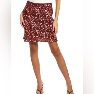 FREE PEOPLE IRL Floral Mini Side Zip Plum Purple Skirt